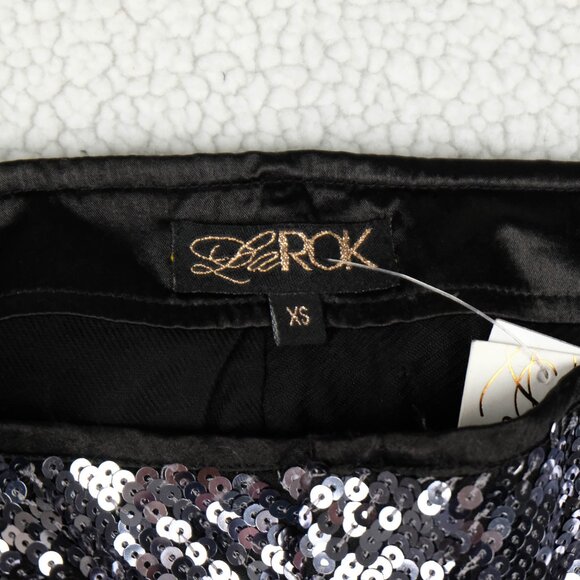 LA Rok Pants Womens Extra Small Silver Sequins Party Club Rave Tights - Picture 10 of 12